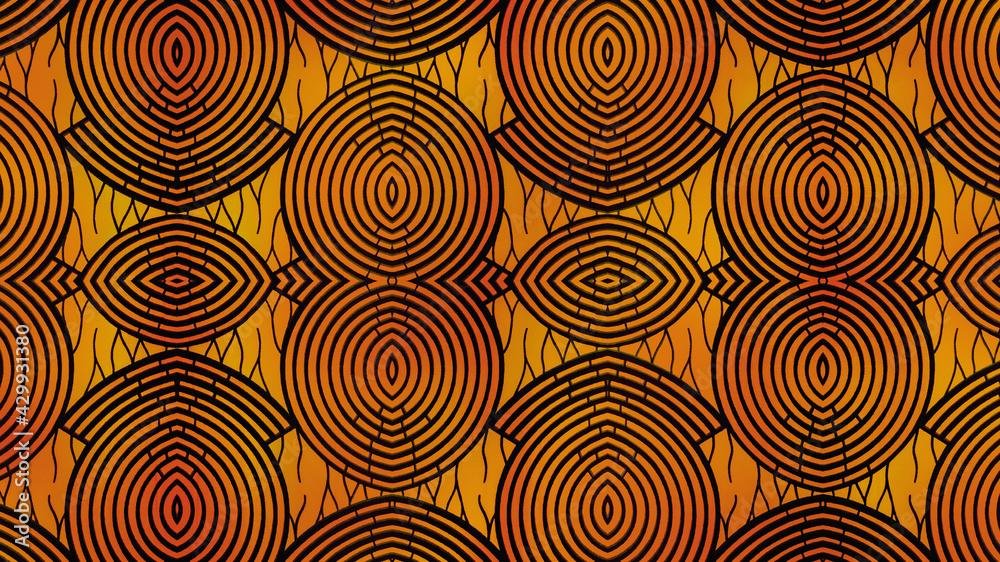 Colorful African fabric – Seamless pattern, cotton, photo - obrazy, fototapety, plakaty 