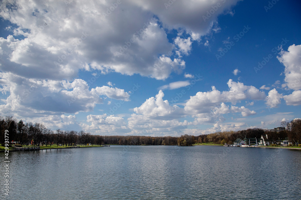 clouds over lake