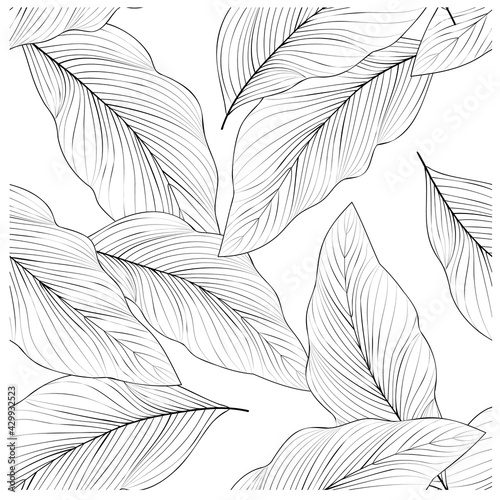 Abstract grey leaves for wallpaper design. Vintage grey leaves, great design for any purposes.