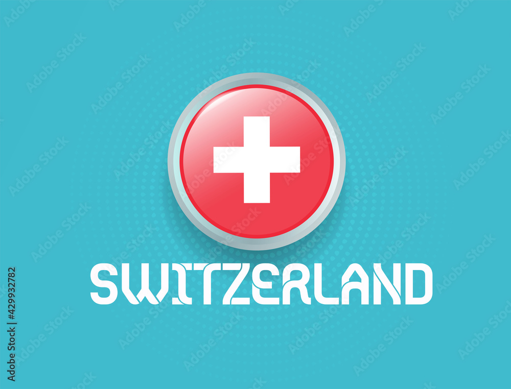 Switzerland flag for Euro 2020 event. Football Euro 2020. Switzerland flag for Euro 2020 event. Football Euro 2020.