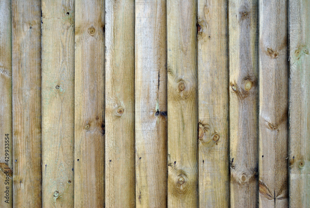 Close Up of Wooden Fence with Vertical Timber Planks Close Up of Wooden Fence with Vertical Timber Planks
