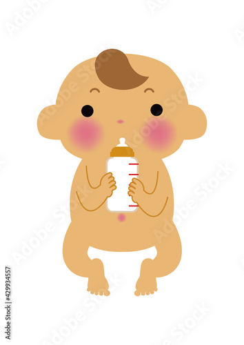 裸の赤ちゃんのイラスト-新生児。
人物のイラスト素材。

