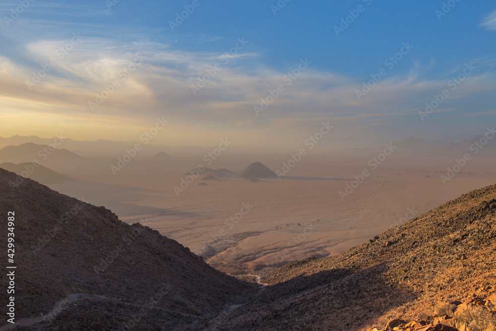 Dust storm in the Namib desert