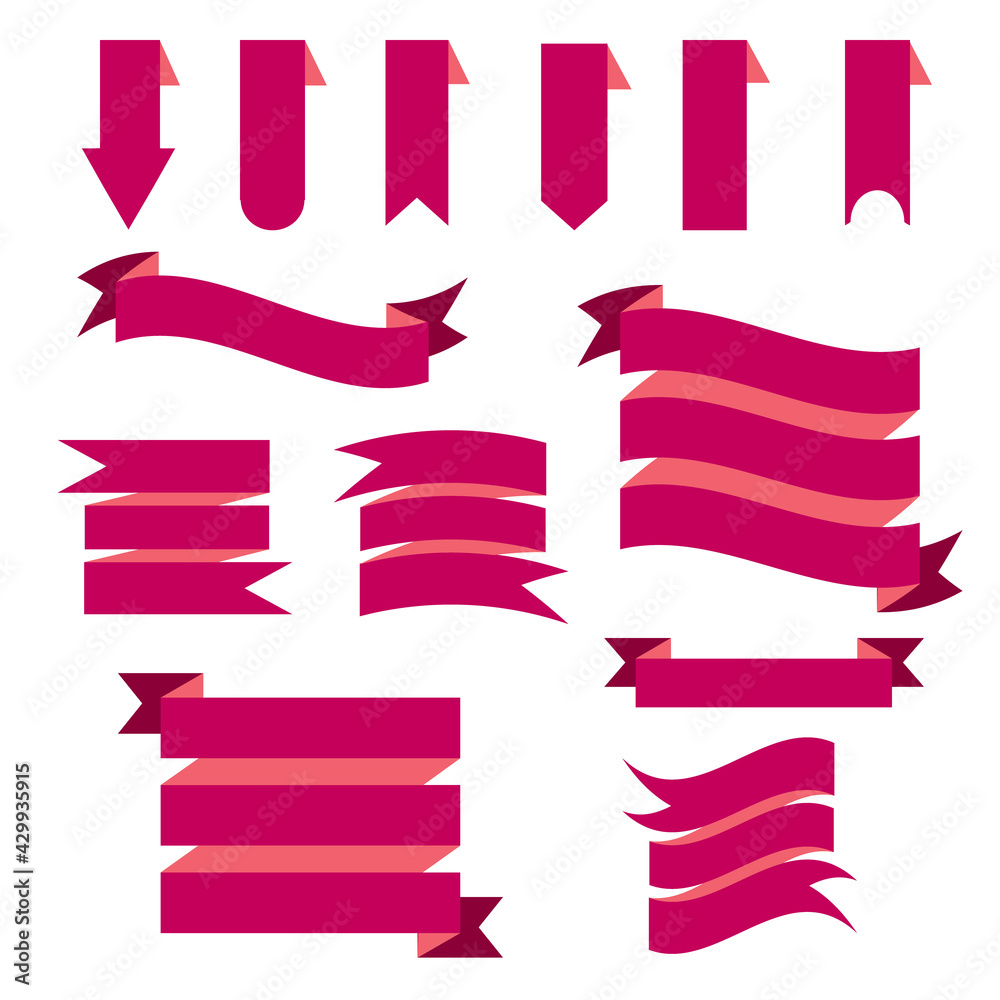 Banners icon set flat design illustration Banners icon set flat design illustration