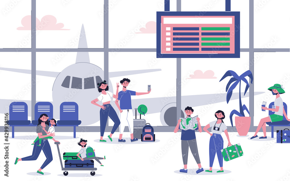 Fototapeta premium Travel Cartoon Composition