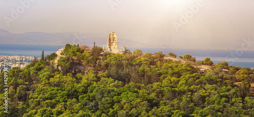 Philopappus hill and monument at Athens, Greece photo
