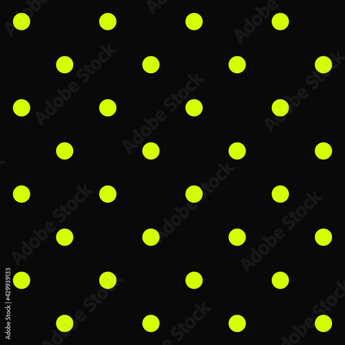 Yellow polka dots pattern. Seamless dots ornament. Vectpr.