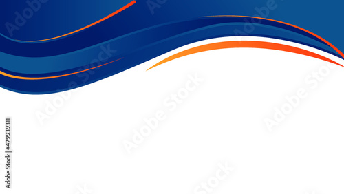 abstract blue and orange wave  background for banner, poster, flyer, presentation, etc. vector illustration