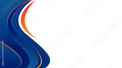 abstract blue and orange wave background. vector illustration
