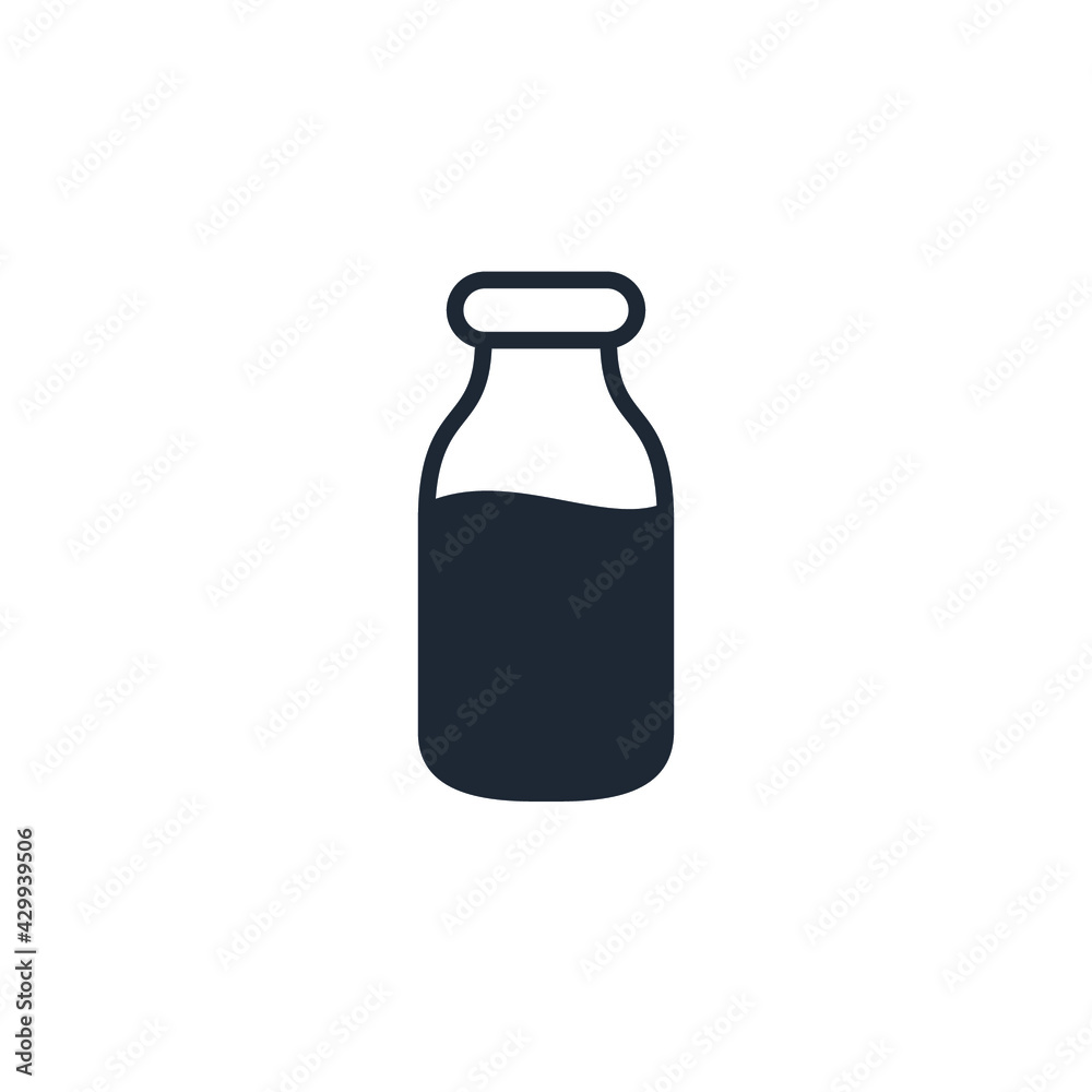 bottle milk icon vector illustration logo template