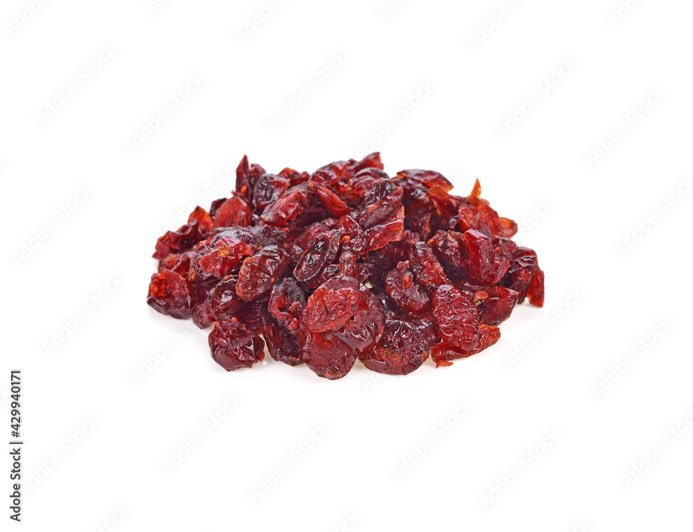 Dried cranberries isolated on white background Dried cranberries isolated on white background