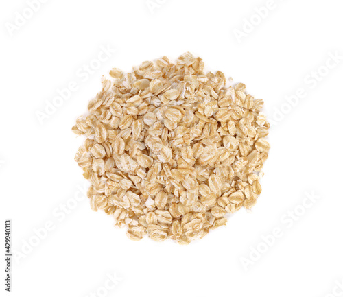 oat flakes isolated on white background.