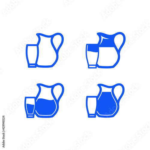 pitcher icon drink symbol vector illustration simple design element logo template