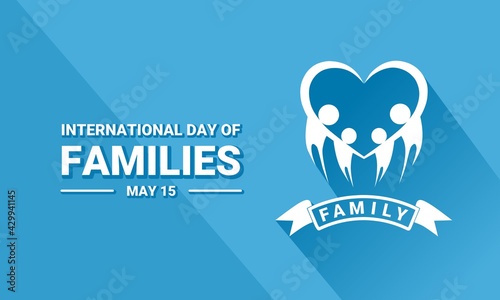 Vector illustration of a loving family, as a banner, poster or template for International Day of Families. photo
