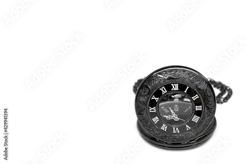 Pocket watch isolated on white background.