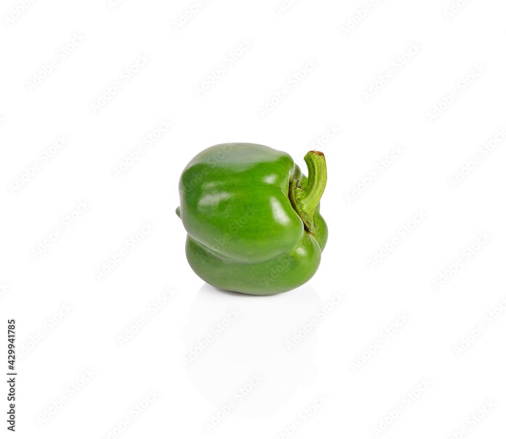 green sweet bell pepper isolated on white background green sweet bell pepper isolated on white background