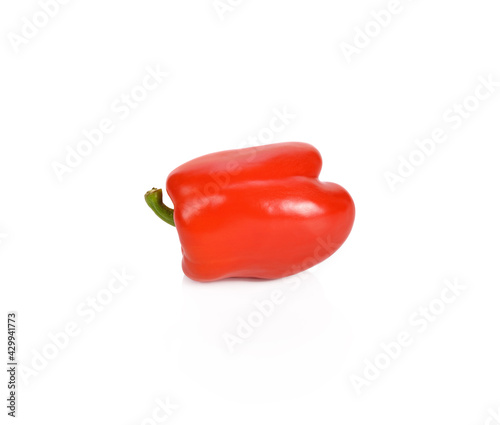 Red Bell pepper isolated on white background