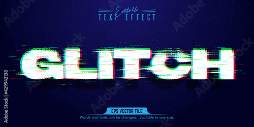 Glitch text, glitch style editable text effect