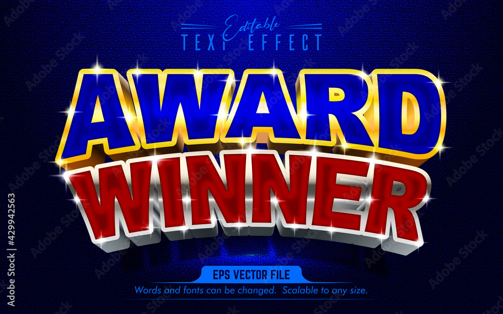 Fototapeta premium Award wınner editable text effect