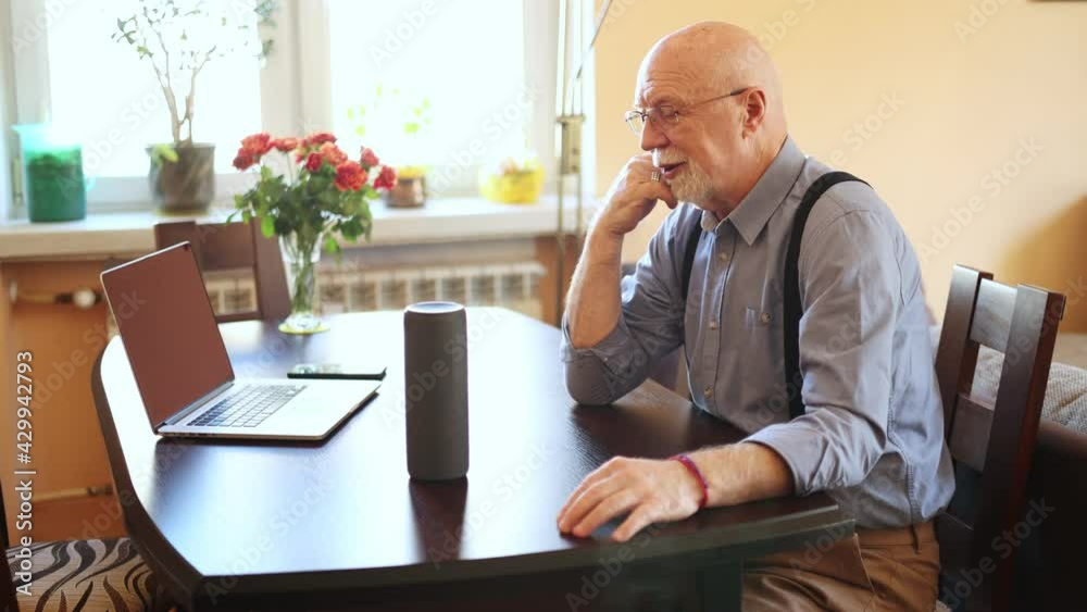 Senior man using Virtual Assistant at home
Senior man using Virtual Assistant at home