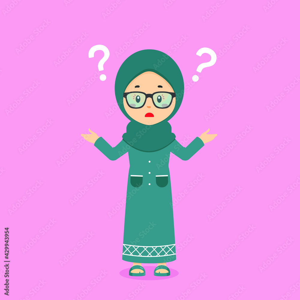Muslim Confused with Question Mark Muslim Confused with Question Mark