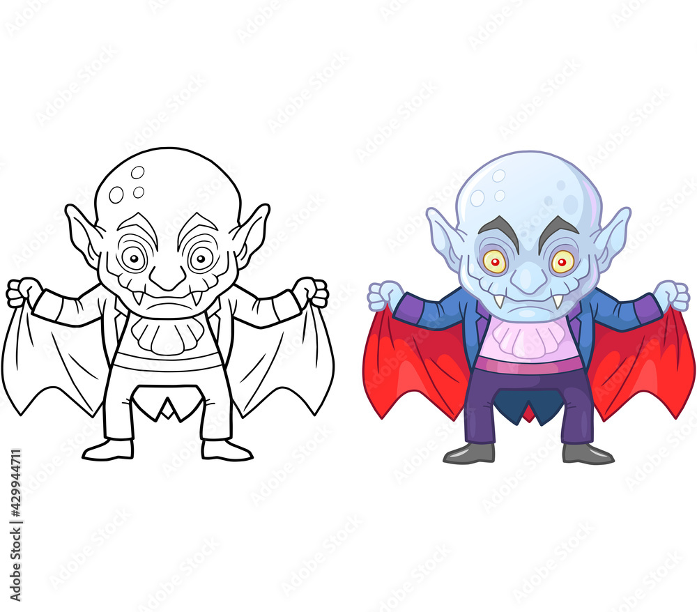 cartoon angry vampire, coloring book, funny illustration cartoon angry vampire, coloring book, funny illustration