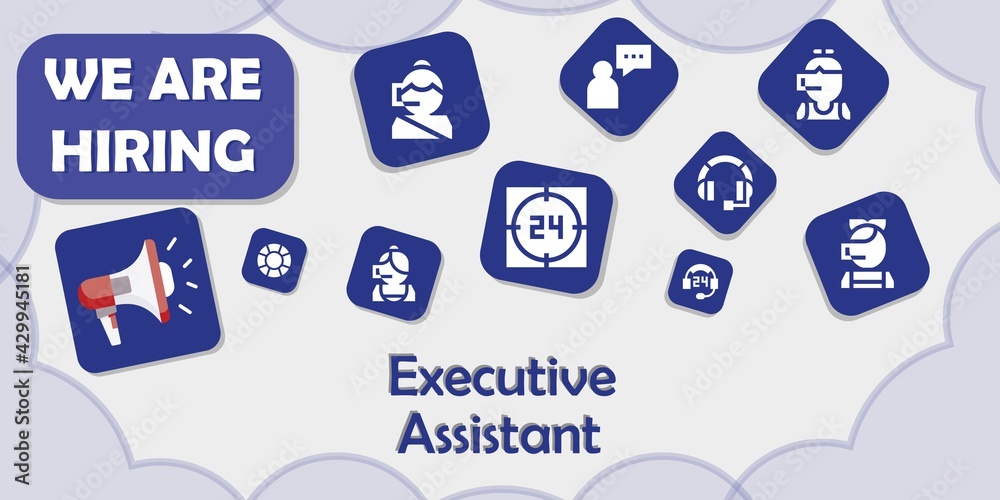 Fototapeta premium we are hiring executive assistant vector illustration