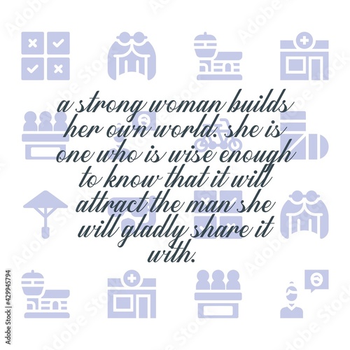 Happy women day quote. Editable vector illustration.