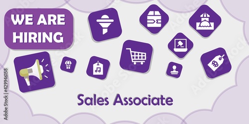 we are hiring sales associate vector illustration