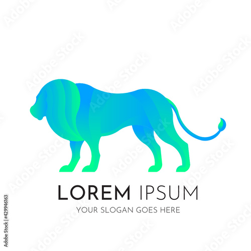 Lion gradient logo design