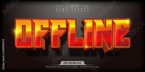 Offline text, editable text effect