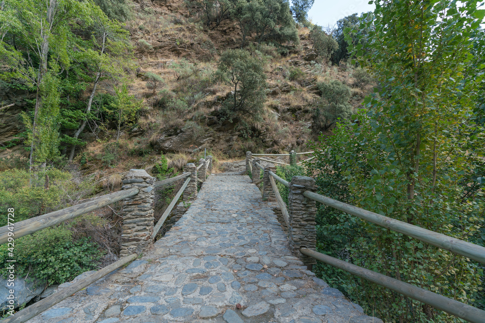 pedestrian path on a bridge in Sierra Nevada