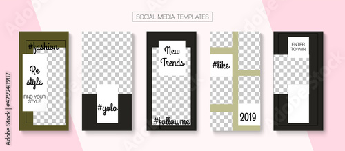 Social Stories Cool Vector Layout.