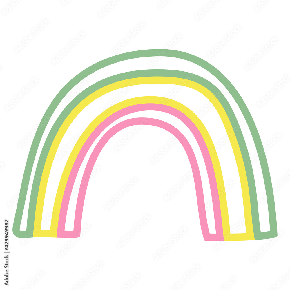 Colorful Boho rainbow. Isolated on white background. Flat style vector illustration. Colorful Boho rainbow. Isolated on white background. Flat style vector illustration.