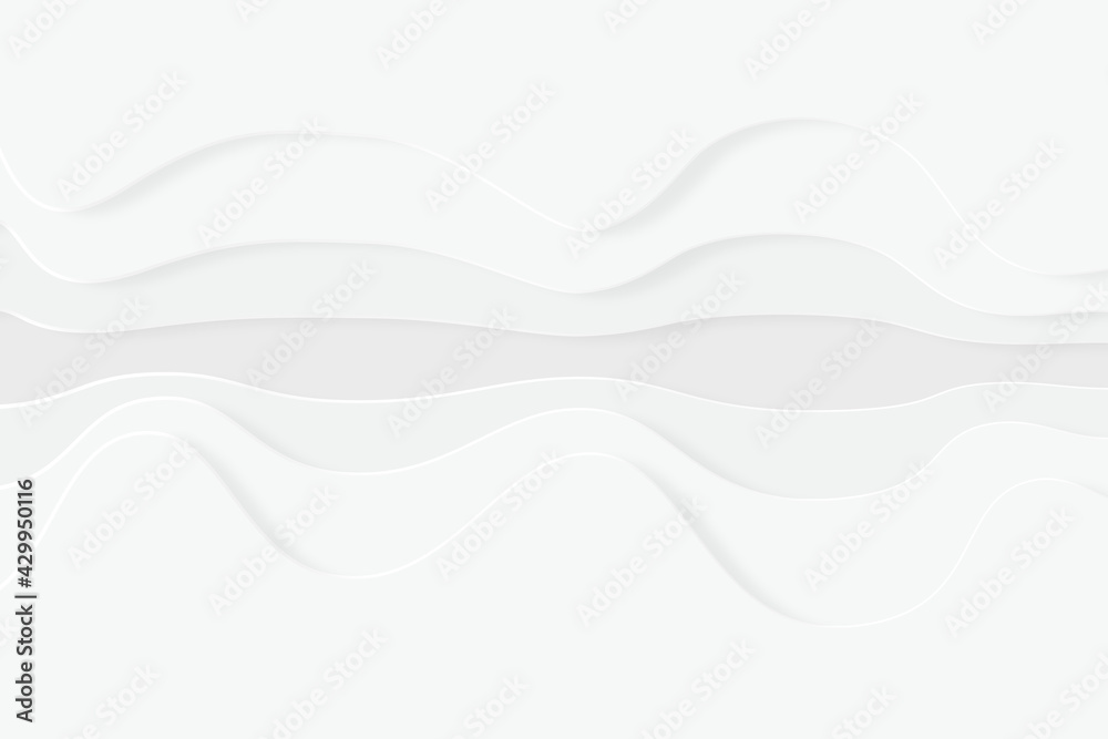 Fototapeta premium Abstract Gray Gradient Wave Surface Curve Vector White Background