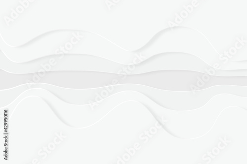 Abstract Gray Gradient Wave Surface Curve Vector White Background