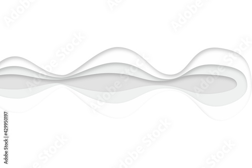 Abstract Gray Gradient Wave Surface Curve Vector White Background
