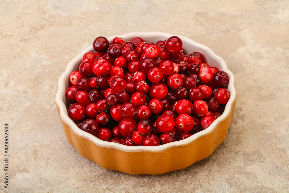Sweet and tasty cranberry in the bowl Sweet and tasty cranberry in the bowl
