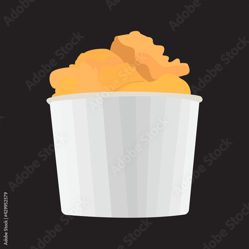 delicious franchise fried chicken in a big bucket