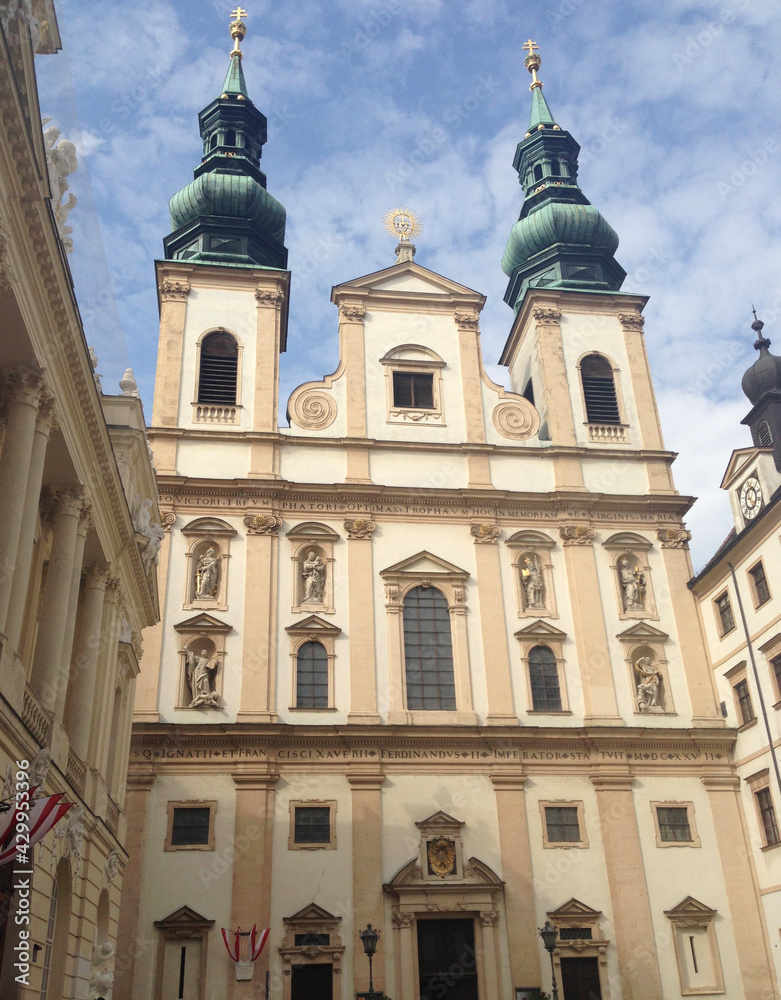 Jesuit Church also known as the University Church in Vienna, Austria