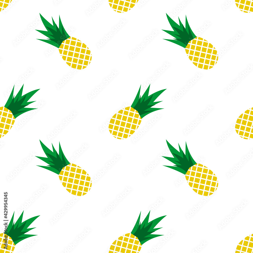 Pineapple seamless pattern isolated on white background Pineapple seamless pattern isolated on white background