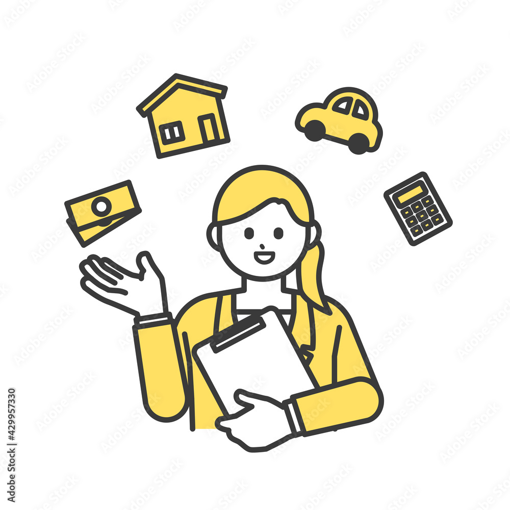 ライフプランについて提案するビジネスパーソンのイラスト素材 Stock Vector Adobe Stock