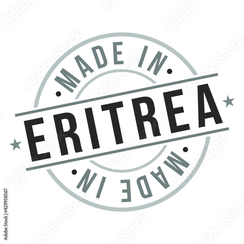 Made in Eritrea Quality Original Stamp Design Vector Art Tourism Souvenir Round Seal badge.