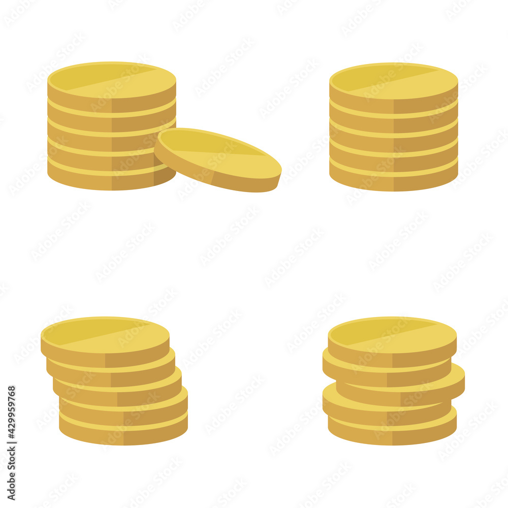 Vector flat gold coins icon