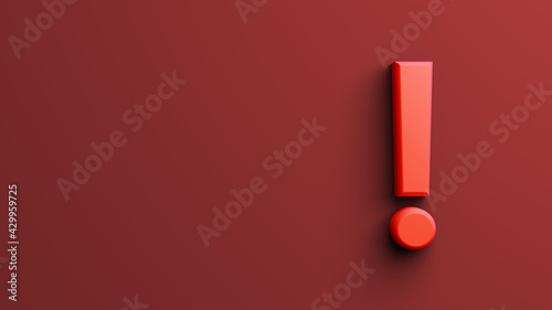 Wallpaper Mural Red exclamation mark on red background Torontodigital.ca