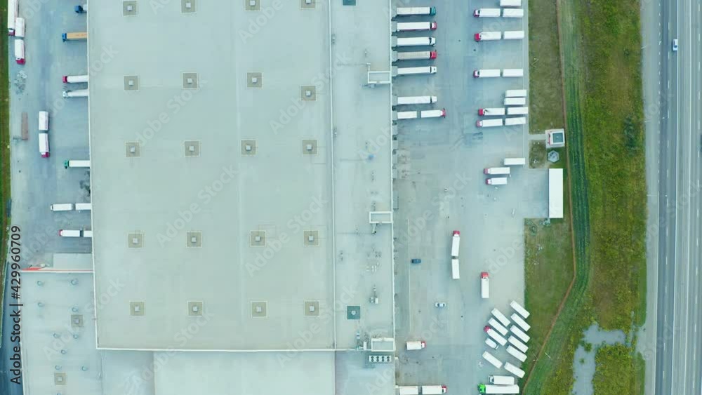aerial view of mail delivery terminal, Aerial view of Cargo terminal of ...