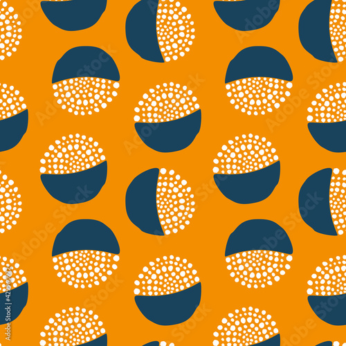 abstract colorful  dotted circles geometric seamless pattern, endless repeatable vector illustration texture