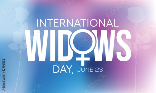 International Widows day is observed every year on June 23, it is a day of action to address the poverty and injustice faced by millions of widows and their dependents in many countries. Vector art.