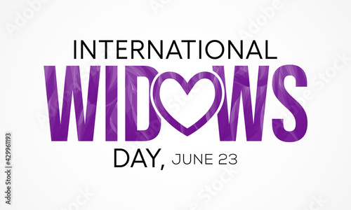 International Widows day is observed every year on June 23, it is a day of action to address the poverty and injustice faced by millions of widows and their dependents in many countries. Vector art.