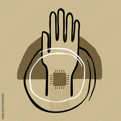 Chip Implanting - Hand with integrated microchip